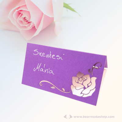 Írható papír ültető kártya rózsa, több színben