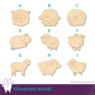 Bárány fa figura alap több színben és méretben 5 cm - 55 cm