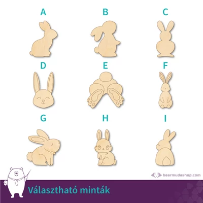 Nyúl nyuszi fa figura alap több színben és méretben 5 cm - 55 cm