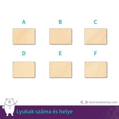 Dekorálható B ívméret fa tábla alap, több színben és méretben, B6-B2