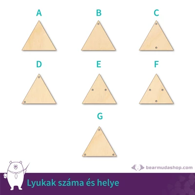 Dekorálható háromszög fa tábla alap, több színben és méretben, 5 - 55 cm