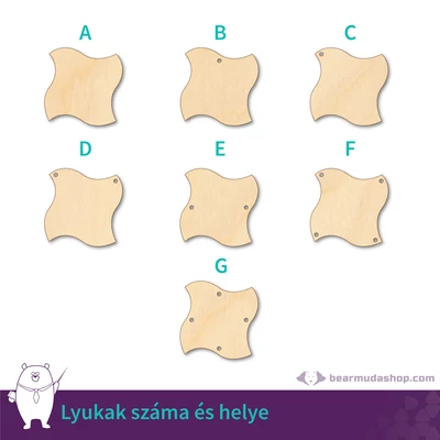 Dekorálható hullámos négyzet fa tábla alap, több színben és méretben, 5 - 55 cm