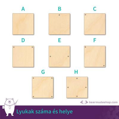Dekorálható négyzet fa tábla alap, több színben és méretben, 5 - 55 cm