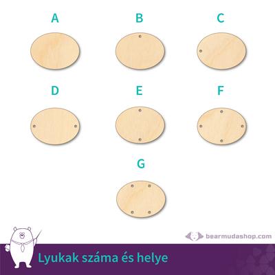 Dekorálható ovális fa tábla alap, több színben és méretben, 5 - 55 cm
