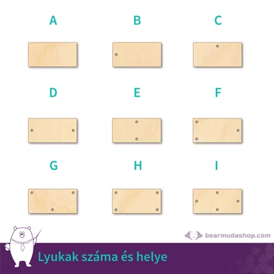 Dekorálható téglalap fa tábla alap, több színben és méretben, 5 - 55 cm