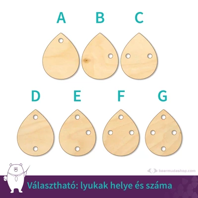 Kicsi fa csepp ékszer alap 2 cm, többféle
