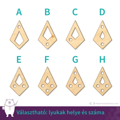 Kicsi fa kivágott kristály ékszer alap 2 cm, többféle