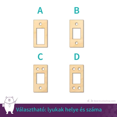 Kicsi fa kivágott téglalap ékszer alap 2 cm, többféle