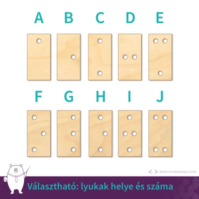 Kicsi fa téglalap ékszer alap 2 cm, többféle