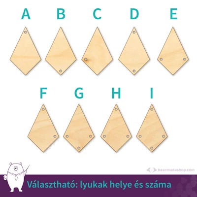 Kristály ékszer fa medál alap 4 cm, többféle