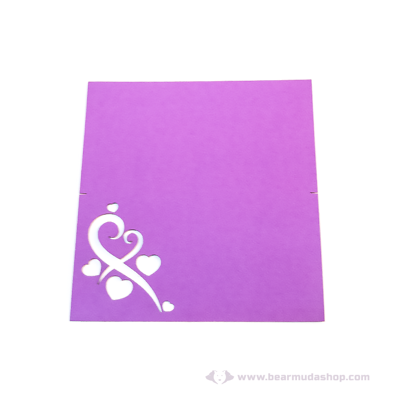 Írható papír ültető kártya szív, több színben