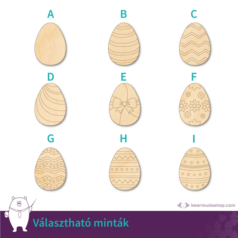 Húsvéti tojás fa figura alap több színben és méretben 5 cm - 55 cm