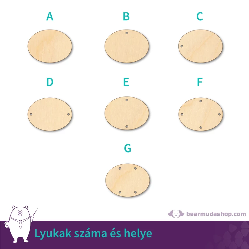 Dekorálható ovális fa tábla alap, több színben és méretben, 5 - 55 cm