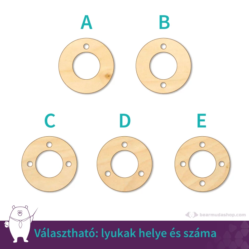 Kicsi fa karika ékszer alap 2 cm, többféle