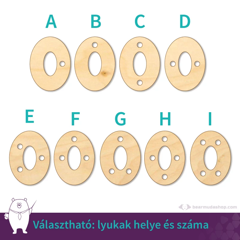 Kicsi fa kivágott ovális ékszer alap 2 cm, többféle