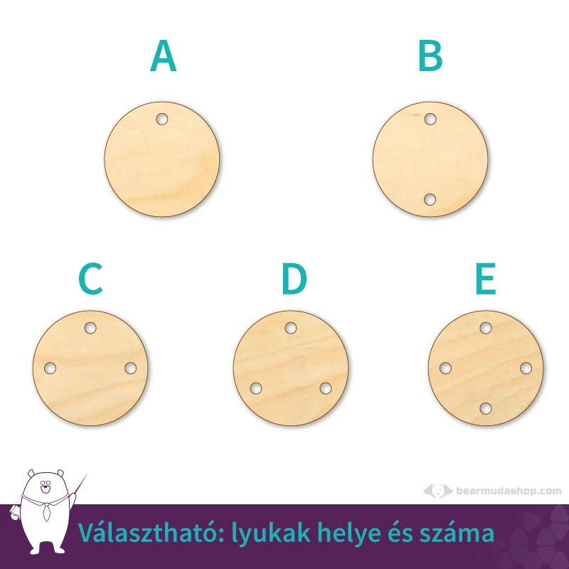 Kicsi fa kör ékszer alap 2 cm, többféle
