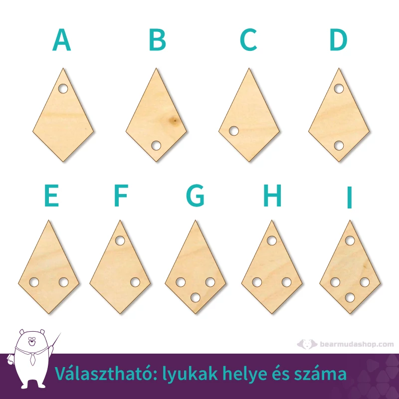 Kicsi fa kristály ékszer alap 2 cm, többféle