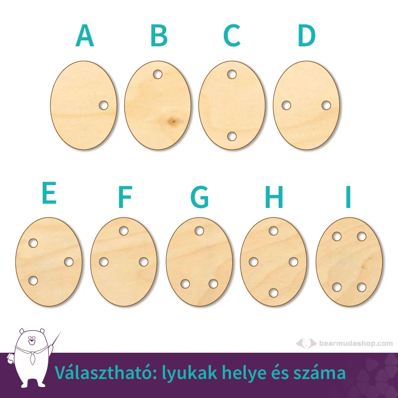 Kicsi fa ovális ékszer alap 2 cm, többféle