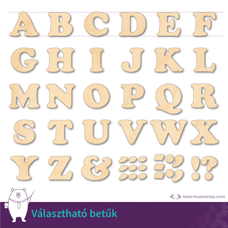 Fa Betű Serif, több méretben és színben, 3 - 56 cm